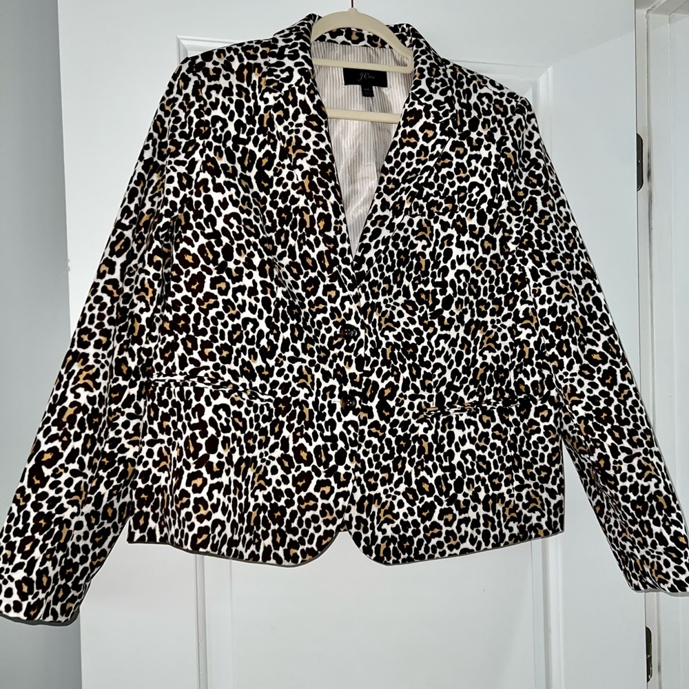Jcrew leopard print schoolboy blazer XXL